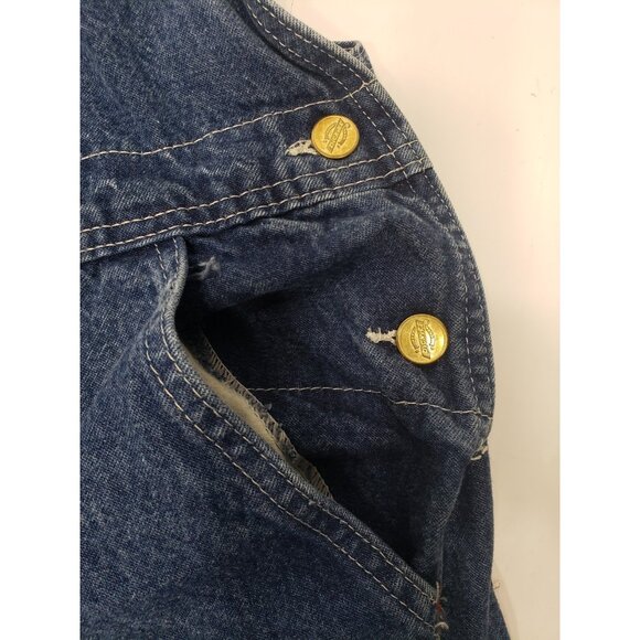 Dickies Denim Overalls Mens 46x34 Blue Jean Carpenter Workwear Pre Owned - Picture 5 of 13
